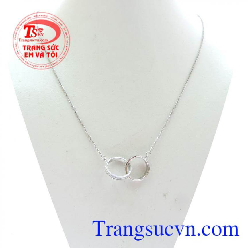 Dây Chuyền Nữ Nhẫn Lồng Vàng Trắng