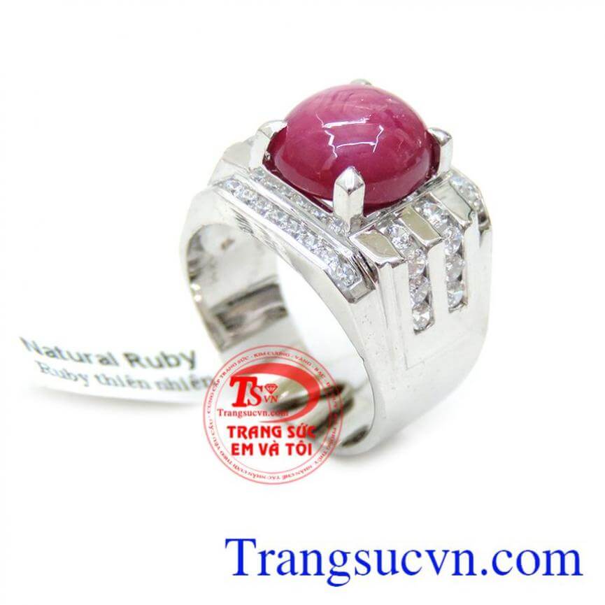 Nhẫn Vàng Trắng Nam 14k