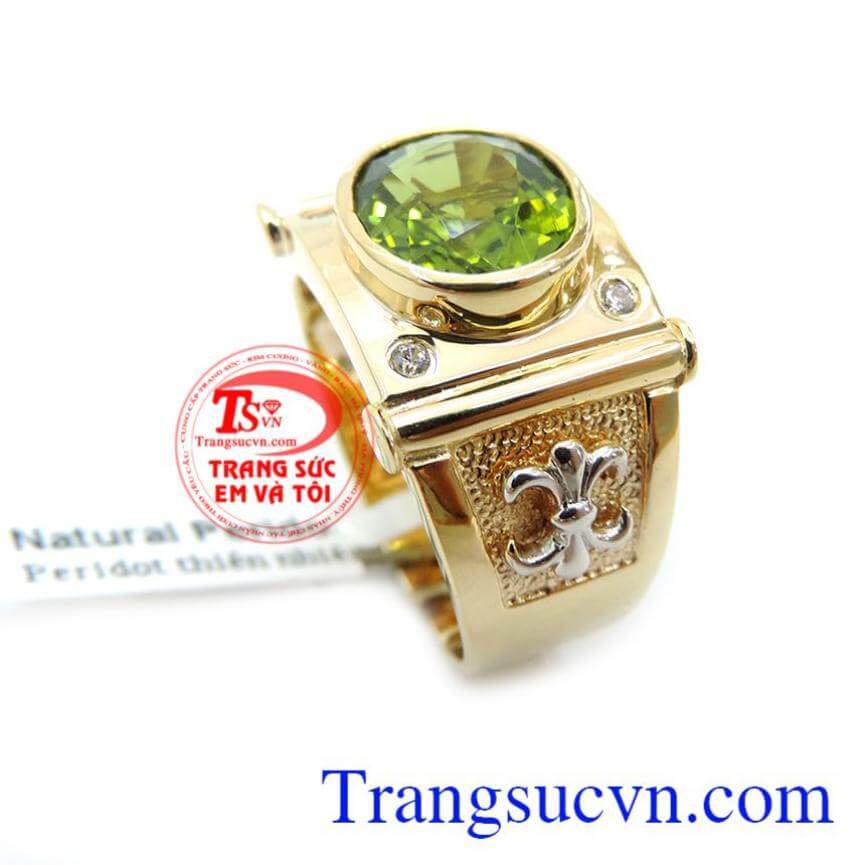 Nhẫn Nam Peridot 14K Trẻ Trung