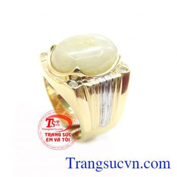 Nhẫn Nam 14k Gắn Đá Saphire Tài Lộc chất lượng cao. Nhẫn Nam 14k Gắn Đá Saphire Tài Lộc, nhẫn nam vàng tây, nhẫn nam đẹp