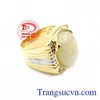 Nhẫn Nam 14k Gắn Đá Saphire Tài Lộc chất lượng cao. Nhẫn Nam 14k Gắn Đá Saphire Tài Lộc, nhẫn nam vàng tây, nhẫn nam đẹp