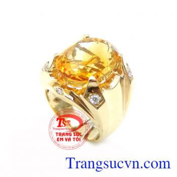 Nhẫn Nam Thạch Anh 14k Phong Cách