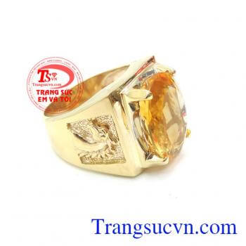Chiếc Nhẫn Citrine Ngựa Vàng Sang Trọng chất lượng cao. Chiếc Nhẫn Citrine Ngựa Vàng Sang Trọng, nhẫn nam vàng tây, nhẫn nam đẹp