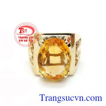 Nhẫn nam đá Thạch anh vàng có giấy kiểm định kèm theo,bảo hành 1 năm,giao nhẫn nam toàn quốc Một trong những chiếc nhẫn nam cho người mệnh Kim