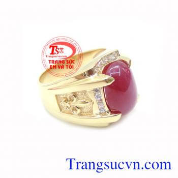 Nhẫn Nam Đá Ruby Phong Thủy chất lượng vàng đảm bảo. Nhẫn Nam Đá Ruby Phong Thủy, nhẫn nam vàng tây, nhẫn nam đẹp