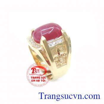 Nhẫn Nam Đá Ruby Phong Thủy chất lượng vàng đảm bảo. Nhẫn Nam Đá Ruby Phong Thủy, nhẫn nam vàng tây, nhẫn nam đẹp