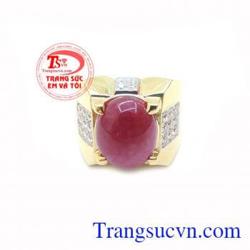 Nhẫn Nam Đá Ruby Tài Lộc chất lượng đảm bảo. Nhẫn Nam Đá Ruby Tài Lộc, nhẫn nam vàng tây, nhẫn nam đẹp