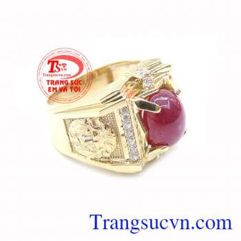 Nhẫn Nam Đầu Sư Tử Gắn Đá Ruby Tinh Tế chất lượng cao. Nhẫn Nam Đầu Sư Tử Gắn Đá Ruby Tinh Tế , nhẫn nam vàng tây, nhẫn nam đẹp