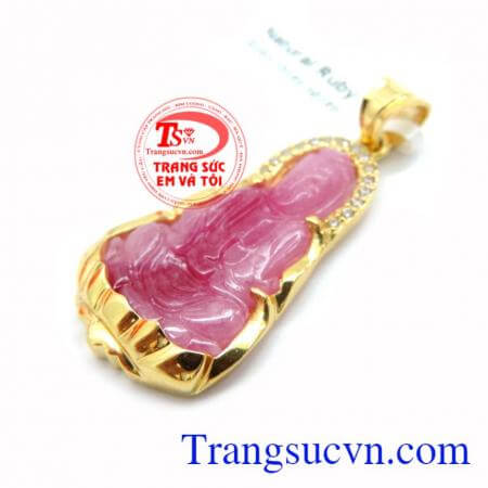Mặt phật quan âm ruby vàng 10k Món quà ý nghĩa dành tặng cho mọi người ai ai đều đeo được