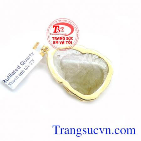 Mặt Phật Di Lặc Đá Thạch Anh Tóc