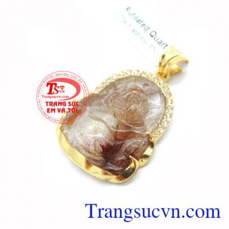 Mặt dây chuyền bọc vàng 10k đẹp sang trọng cho nam giới, sản phẩm có giấy kiểm định đá quý và chất lượng vàng