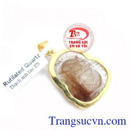 Mặt Di Lặc Thạch Anh Tóc Nâu Đỏ