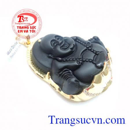 Phật di lặc mệnh Thủy và Mộc bọc vàng dành cho nam đeo cùng dây chuyền vàng, hoặc dây cao su bọc rồng