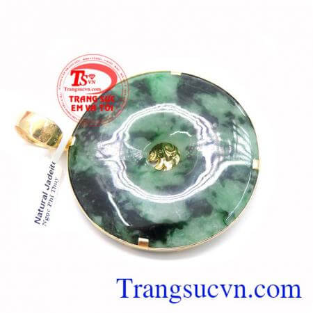 Mặt Jadeite Đồng xu Rồng Vàng 18k sáng bóng đảm bảo chất lượng hợp thời trang, sang trọng và phong thủy