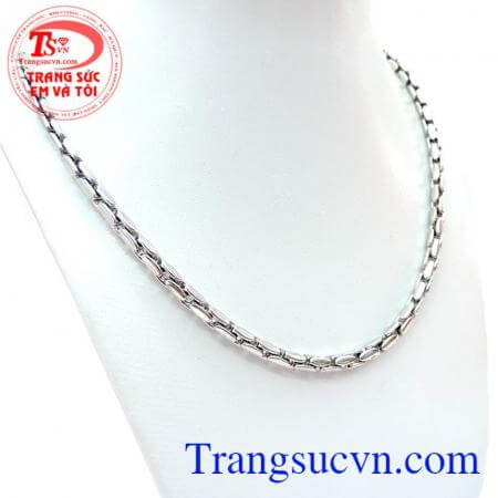 Dây Chuyền Nam Vàng Trắng 18K Italy, dây chuyền nam đẹp, nhập khẩu nguyên chiếc italy cho nam đeo phong cách trẻ trung lịch lãm