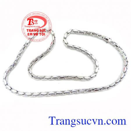 Dây Chuyền Nam Vàng Trắng 18K Italy