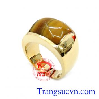 Nhẫn Nam Vàng Gắn Đá Mắt Hổ chất lượng vàng đảm bảo. Nhẫn Nam Vàng Gắn Đá Mắt Hổ, nhẫn nam đẹp, nhẫn nam vàng tây