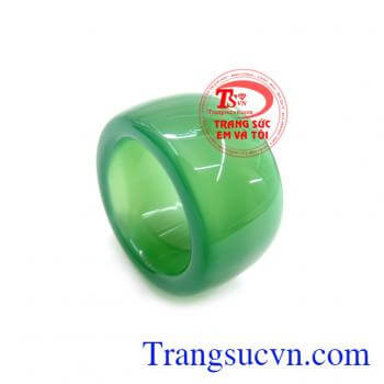 Nhẫn Mã Não Xanh Bản Vuông