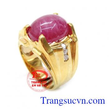 Món quà hoàn hảo dành cho nam,Nhẫn nam ruby Có Giấy Kiểm Định Đá Quý Và Vàng đảm bảo chất lượng
