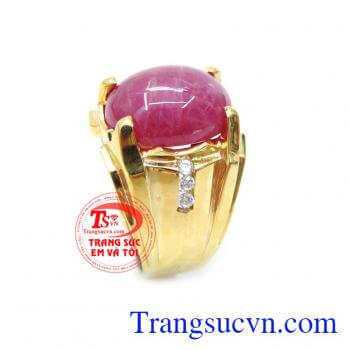 Nhẫn Nam Ruby 10K chất lượng cao. Nhẫn Nam Ruby 10K, nhẫn nam vàng tây, nhẫn nam đẹp