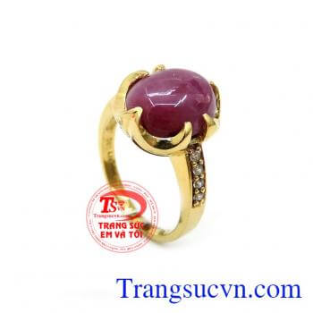 Nhẫn Nữ gắn Đá Ruby Thiên Nhiên