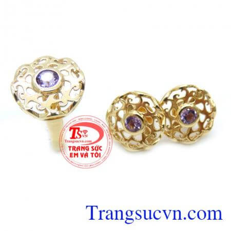 Bộ Trang Sức Nhẫn Hoa Tai Đẹp Cho Nữ