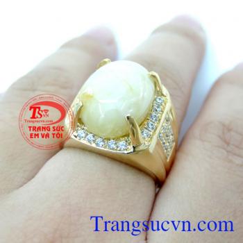 Nhẫn Nam 14K Gắn Đá Saphire Thiên Nhiên chất lượng cao. Nhẫn nam vàng tây, nhẫn nam đẹp