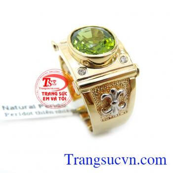 Nhẫn Nam Peridot 14K Trẻ Trung chất lượng cao. Nhẫn Nam Peridot 14K Trẻ Trung, nhẫn nam vàng tây, nhẫn nam đẹp
