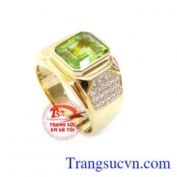 Nhẫn Nam Peridot Thiên Nhiên Mệnh Mộc