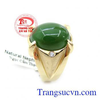 Nhẫn Nam Vàng 14K Gắn Đá Ngọc Bích Thiên Nhiên chất lượng đá và vàng đảm bảo