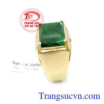 Nhẫn Ngọc Cẩm Thạch Vàng 14K Cho Nam chất lượng cao. Nhẫn Ngọc Cẩm Thạch Vàng 14K Cho Nam, nhẫn nam vàng tây, nhẫn nam đẹp