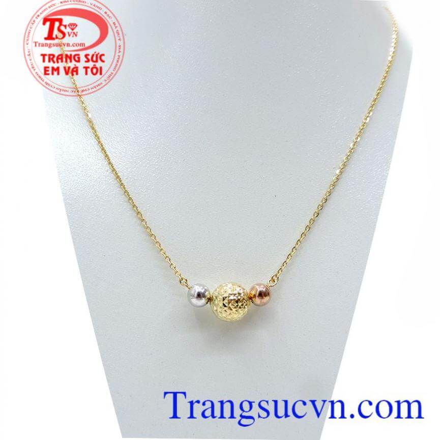 Dây Chuyền Nữ Mặt Bi 3 Màu