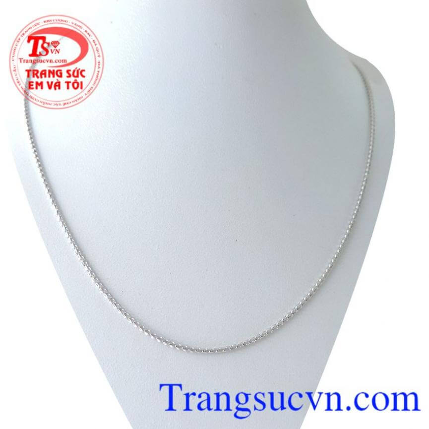 Dây chuyền 10k ý vàng trắng