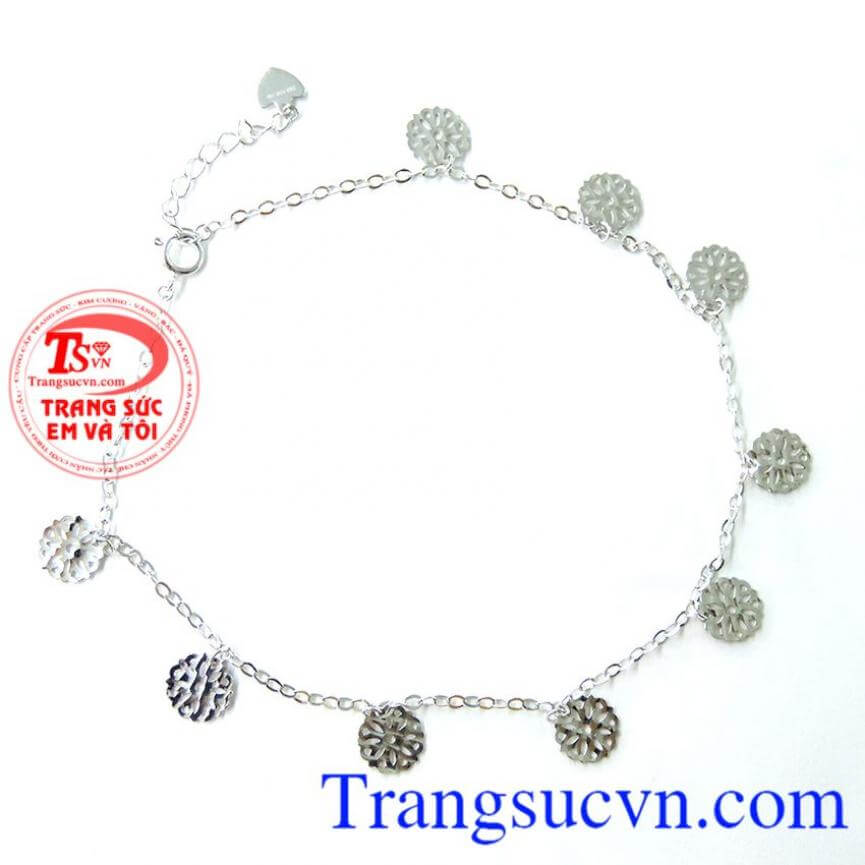 Lắc chân vàng trắng bông tuyết