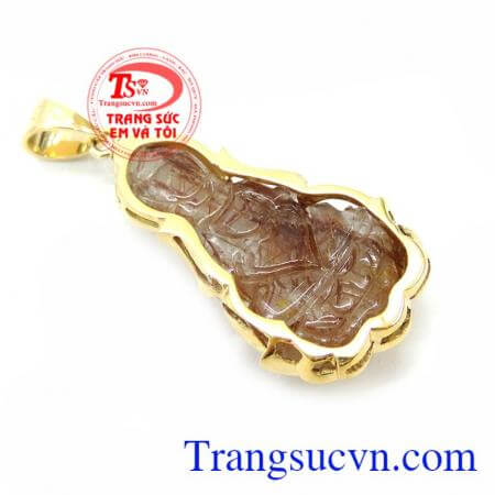 Mặt Phật Quan Âm Thạch Anh Tóc Nâu