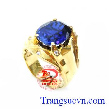 Nhẫn Nam Đá Xanh Hero chất lượng cao. Nhẫn Nam Đá Xanh Hero, nhẫn nam vàng tây, nhẫn nam đẹp