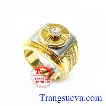 Nhẫn Nam 18K Phong Cách chất lượng cao. Nhẫn Nam 18K Phong Cách, nhẫn nam vàng tây, nhẫn nam đẹp