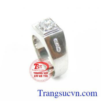 Nhẫn Nam Vàng Thời Thượng nhẫn nam trắng 18k chuẩn chất lượng, vàng trắng , sáng, bền màu