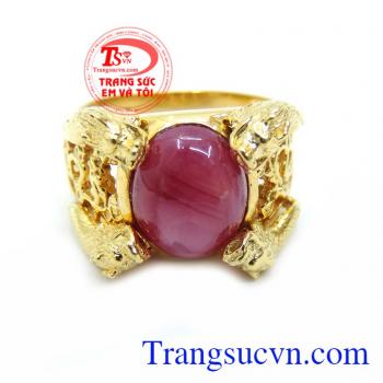 Nhẫn Nam Tứ Long Ngậm Đá Ruby 10K thương hiệu uy tín, chất lượng cao, giao hàng nhanh trên toàn quốc