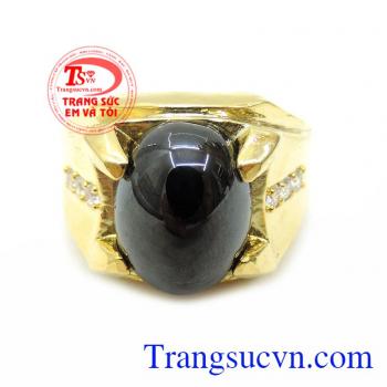 Nhẫn Nam Đá Đen 10k chế tác tinh xảo, đường nét tinh tế, phù hợp phong cách thời trang phái mạnh