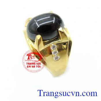 Nhẫn Nam Đá Đen 10k bảo chất lượng vàng,nhẫn nam đeo ngón trỏ hoặc ngón nhẫn, nhẫn nam giá rẻ hà hội, giao toàn quốc.