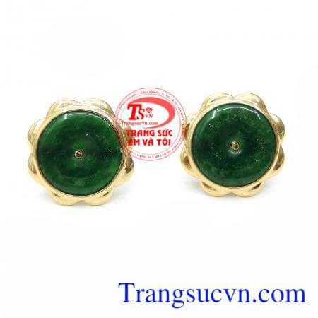 Bán Hoa Tai Vàng 14K Ngọc Cẩm Thạch Quý Phái chất lượng cao,Hoa Tai Vàng 14K Ngọc Cẩm Thạch Quý Phái