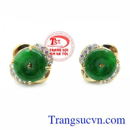 Bán Bông Tai Ngọc Cẩm Thạch Hoa Yểu Điệu chất lượng cao,Bông Tai Ngọc Cẩm Thạch Hoa Yểu Điệu