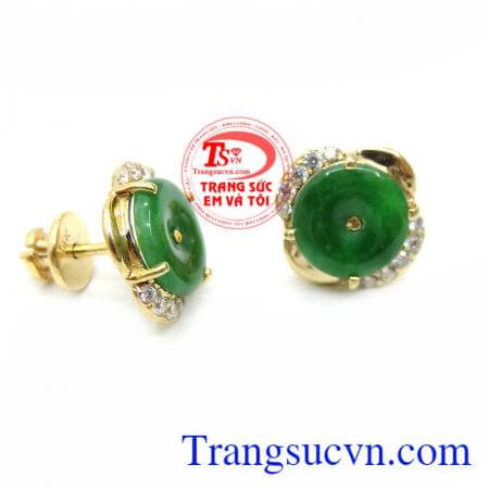 Bông Tai Ngọc Cẩm Thạch Hoa Yểu Điệu, hoa tai vàng tây, hoa tai đẹp. đeo hợp thời trang,chất lượng hoa tai vàng đảm bảo uy tín hàng đầu việt nam,Bông Tai Ngọc Cẩm Thạch Hoa Yểu Điệu