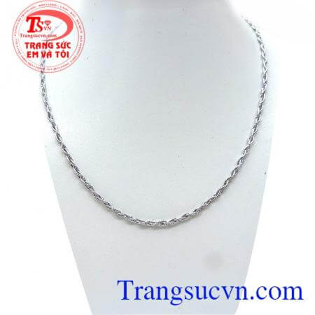 Bán Dây Chuyền Nữ Ý Bện Vàng Trắng chất lượng cao.