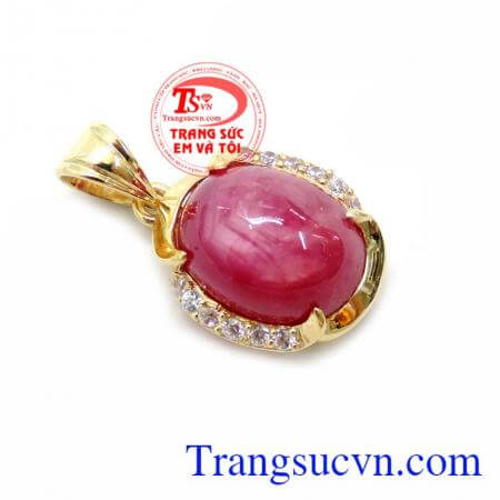 Mặt Nữ Vàng Quý Phái, mặt dây vàng tây đá quý, mặt dây chuyền nữ đẹp.