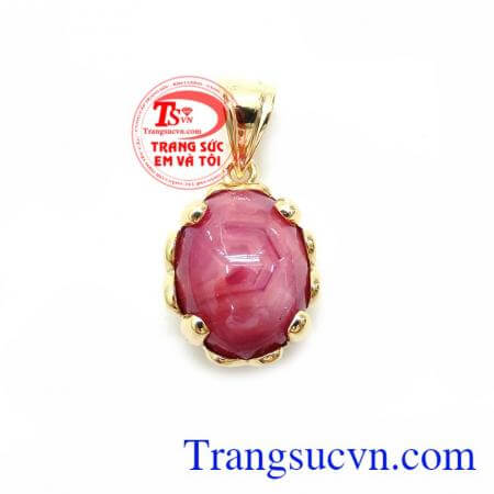 Mặt Dây Chuyền Đá Ruby Bọc Vàng