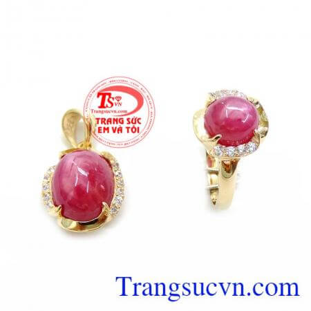 Bộ Mặt Nhẫn Nữ Ruby Xinh