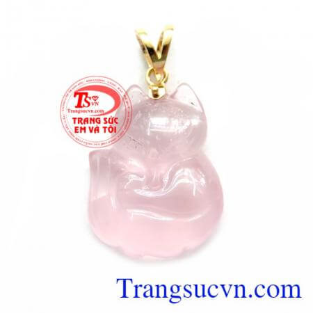 Bán Mặt Hồ Ly Thạch Anh Hồng 14K chất lượng cao. Mặt Hồ Ly Thạch Anh Hồng 14K, mặt dây chuyền nữ đeo đẹp, hợp thời trang, quý phái.