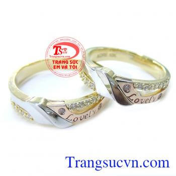 Đôi nhẫn cưới vàng tây 10k xinh xắn, thể hiện tình yêu xứng đôi vừa lứa, nhẫn cưới đẹp, nhẫn cưới 10k cho các cặp đôi say đăm, có thu mua lại với thời hạn vĩnh viễn